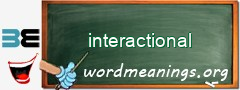 WordMeaning blackboard for interactional